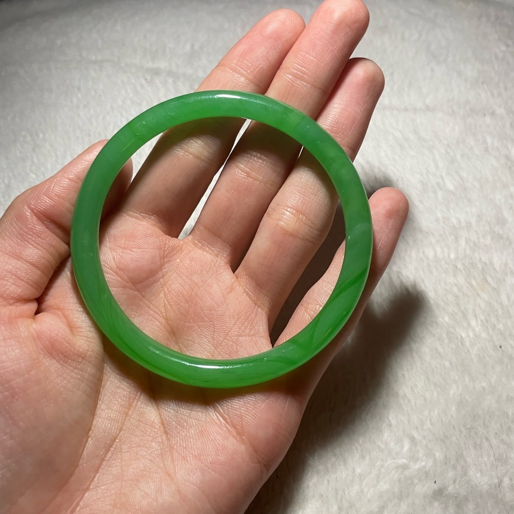 Green Jade Bangle Bracelet